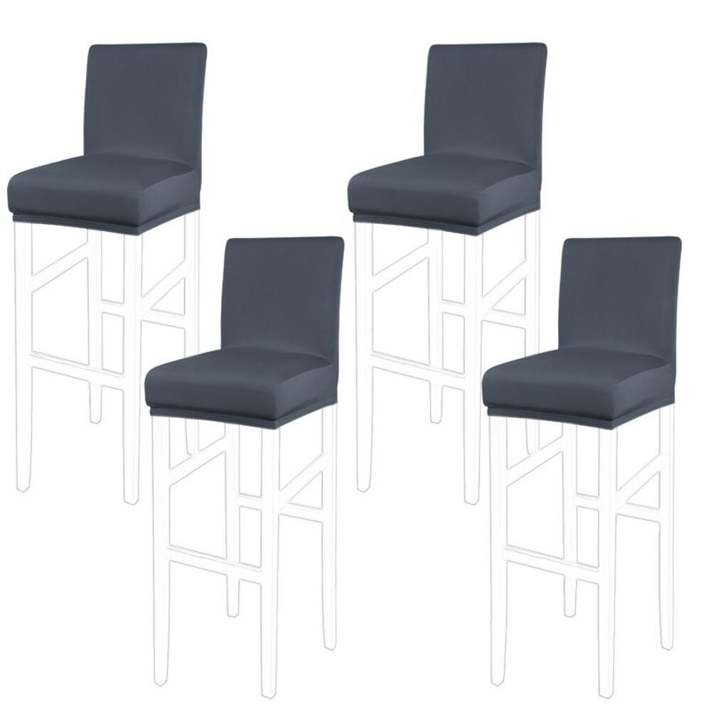 Stretch Bar Stool Covers Pub Counter Height Side Chair Slategray 4pcs